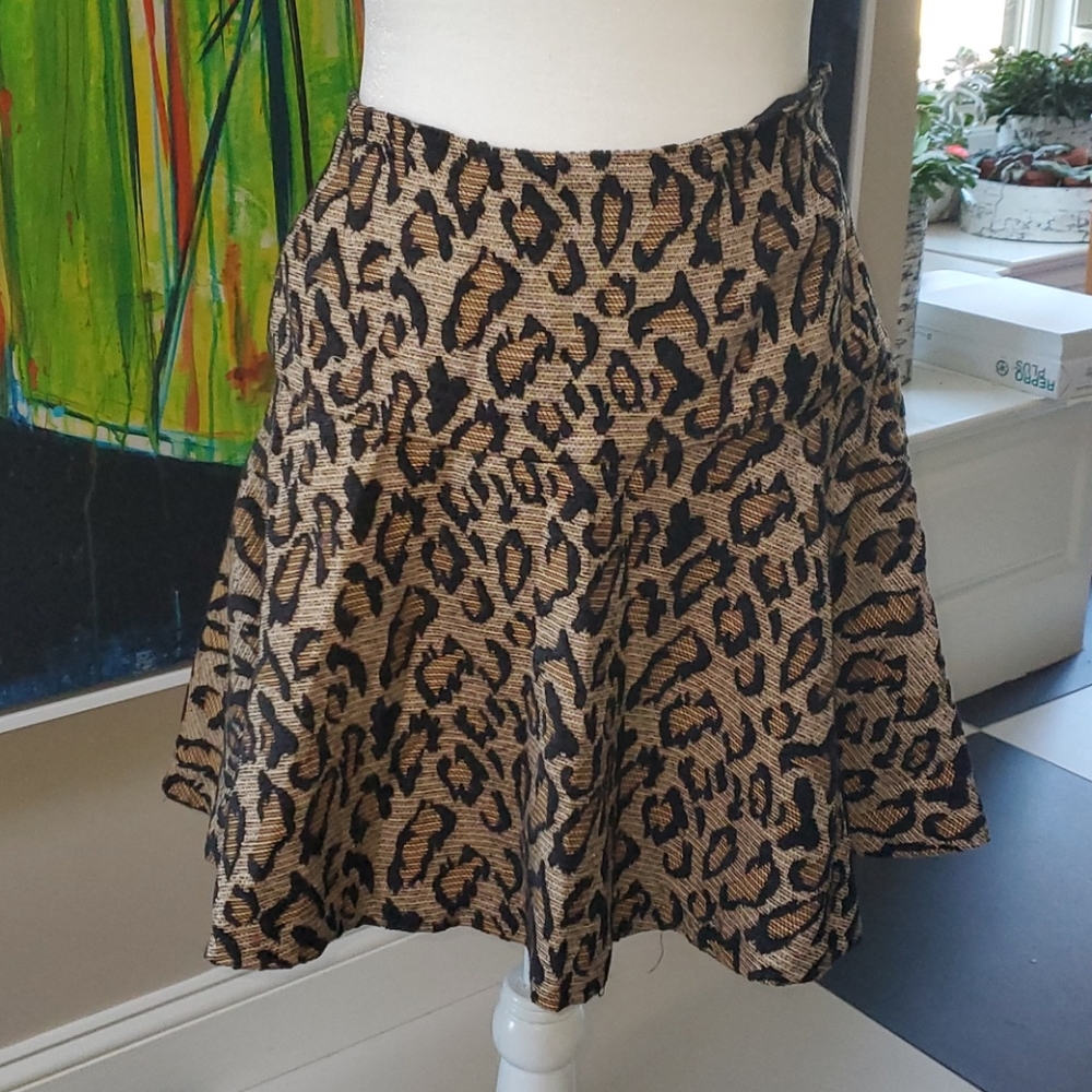 Free People Knit Leopard Mini Skirt